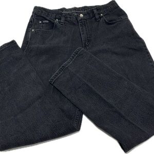 Vintage Riders Jeans Women 12P Faded Black High Rise Straight Mom Bareback Denim